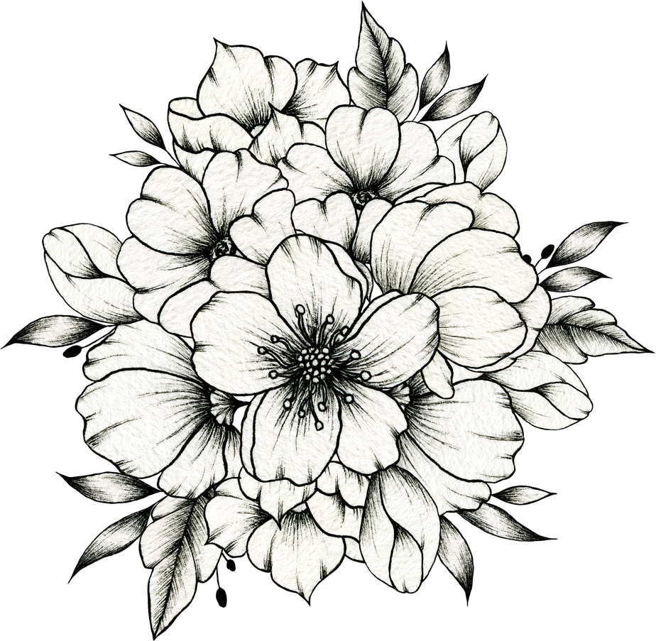 Floral Bouquet Cartoon Illustration